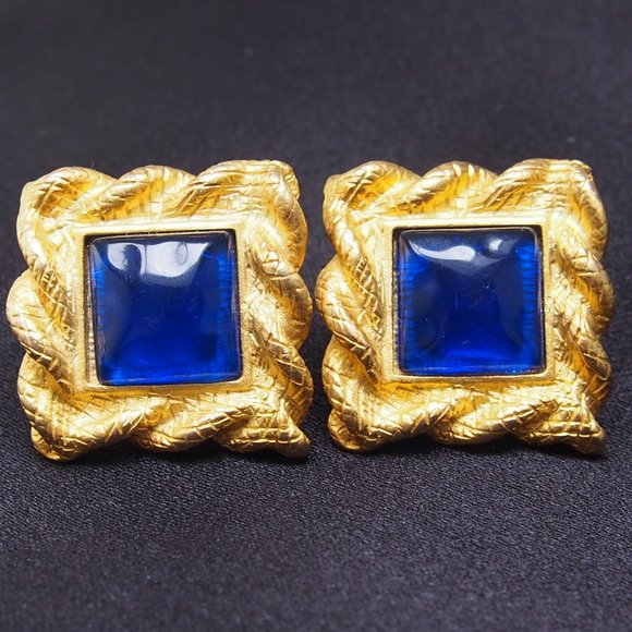 Ann Taylor Brushed Gold Brass Statement Earrings - Picture 2 of 8